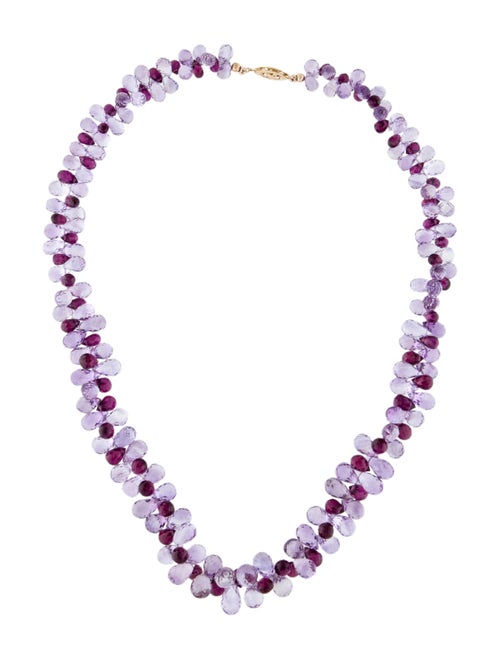 14K Amethyst Collar Necklace yellow