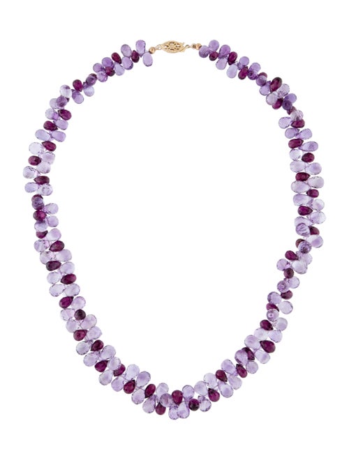 14K Amethyst Collar Necklace yellow