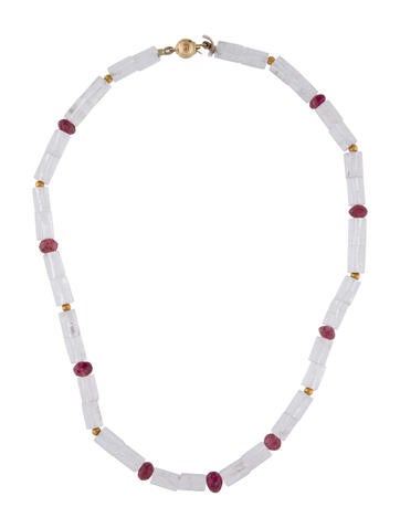 Necklace Bead Strand 14K Kunzite & Tourmaline Beaded