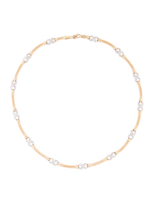 Necklace Two-Tone 18K Diamond Station Collar Neckl