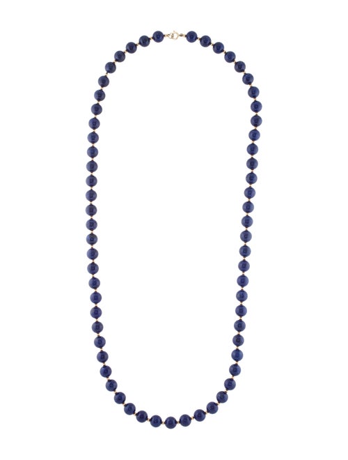14K Lapis Lazuli Beaded Necklace yellow