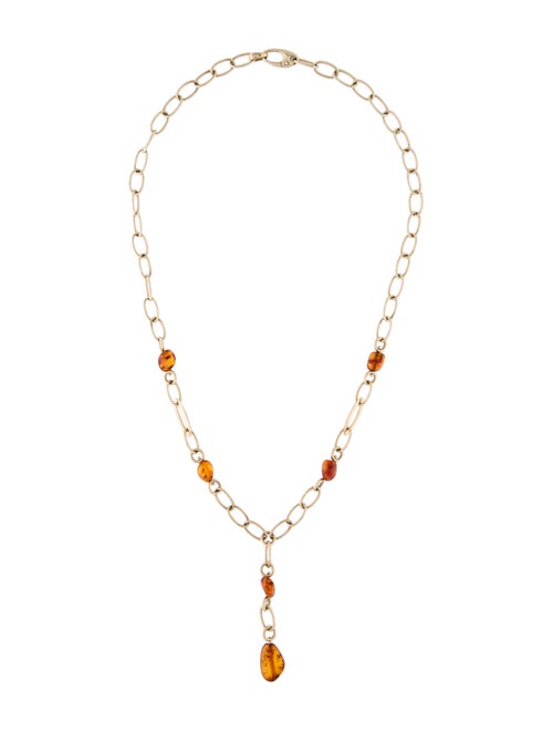 Necklace 14K Amber Lavalier Necklace yellow