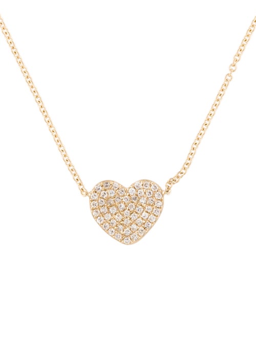 14K Heart Pendant Necklace Yellow