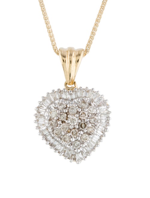Necklace 14K Diamond Heart Shaped Pendant Necklace