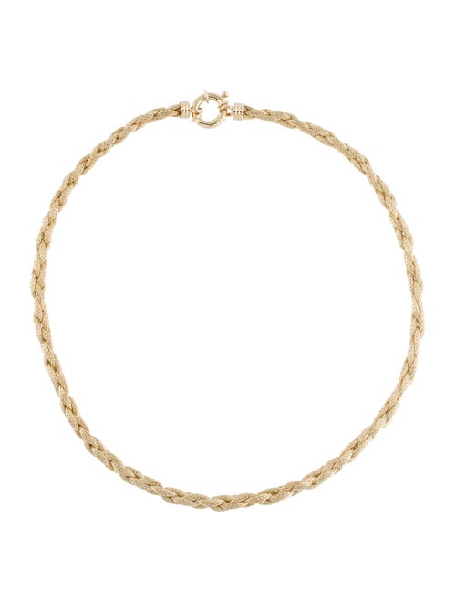 14K Mesh Braided Chain Necklace yellow