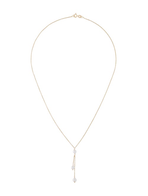 14K Pearl Lavalier Necklace yellow