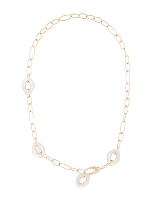 18K Mother Of Pearl Collar Necklace yellow