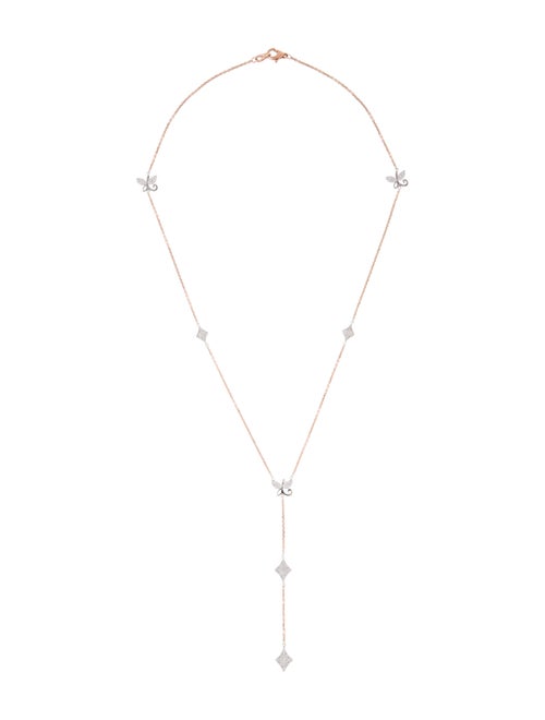 14K Diamond Lavalier Necklace white