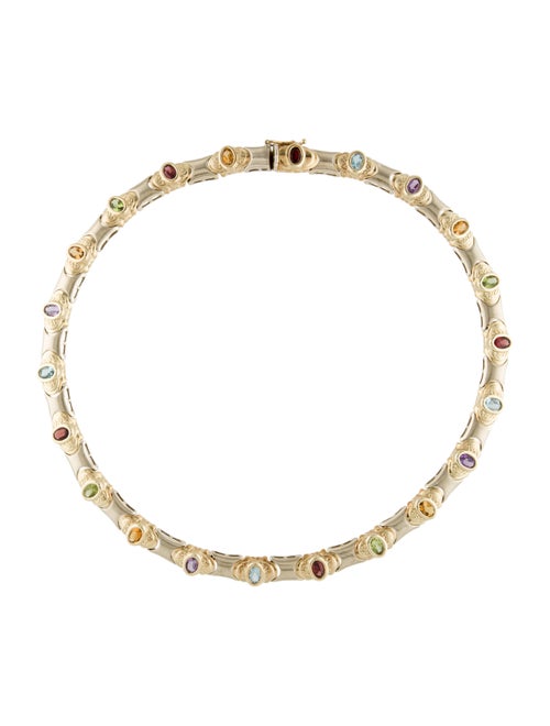 Necklace 14K Multistone Collar Necklace White
