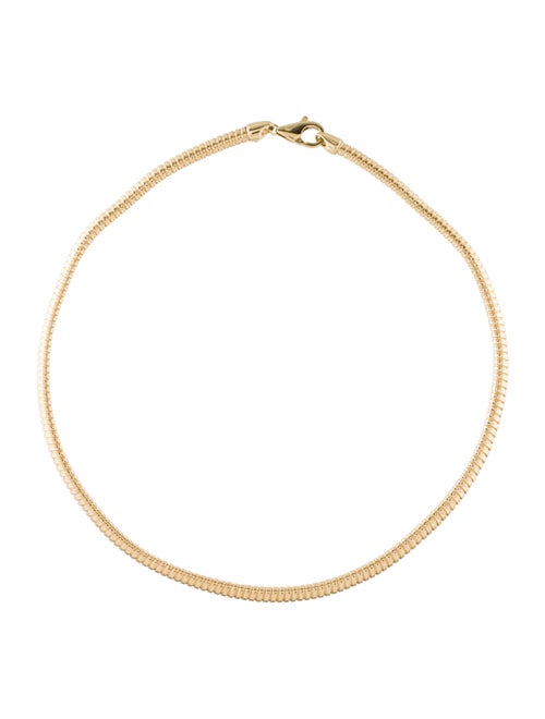 14K Snake Chain Choker Necklace yellow