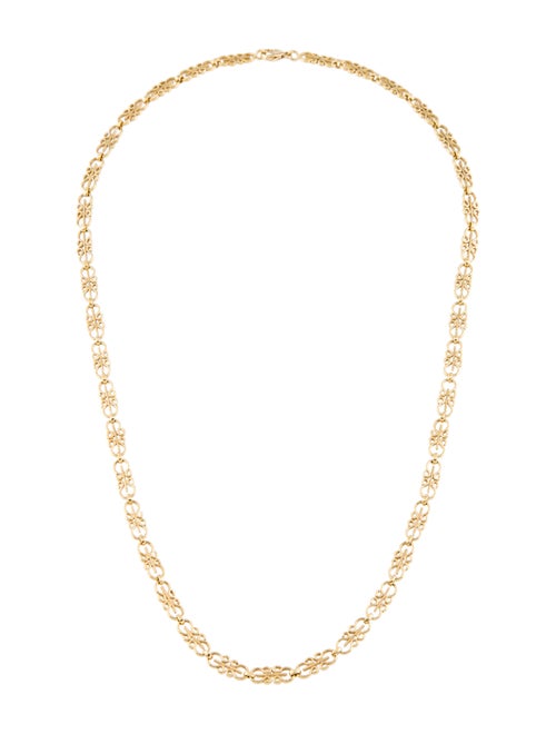 Scroll Link Chain Necklace Yellow