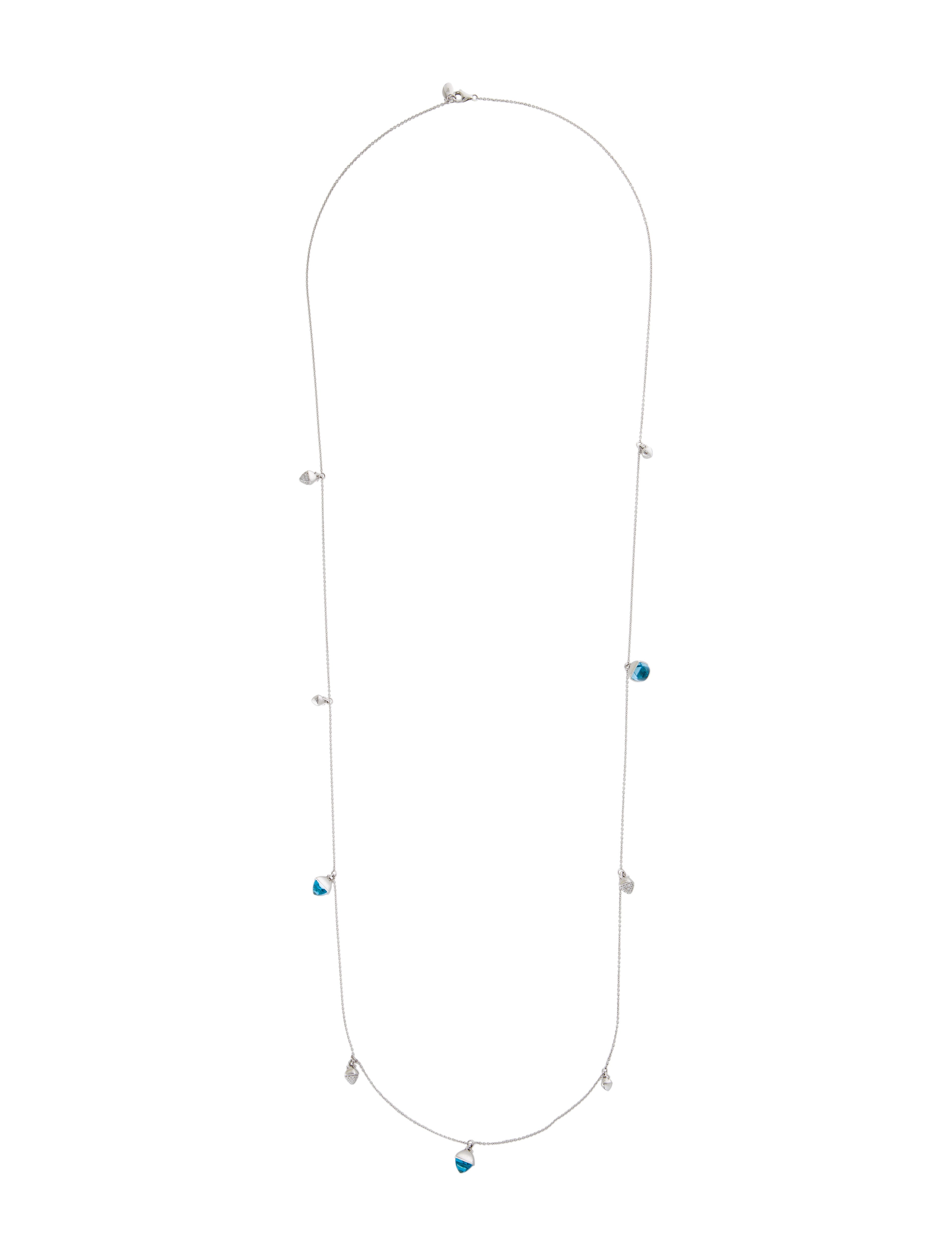 Necklace 14K Topaz & Diamond Acorn Station Necklace