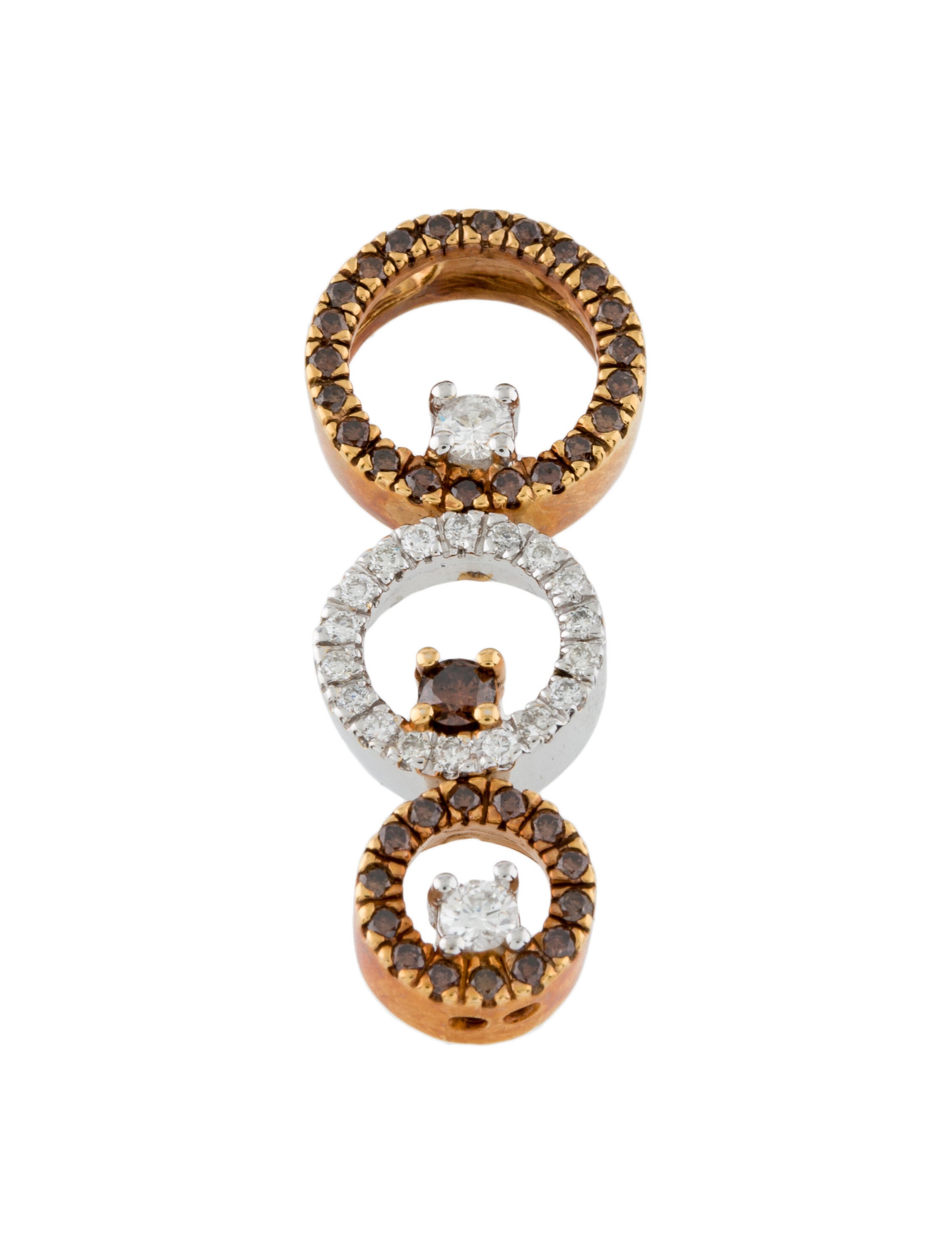 Necklace 14K Diamond 3 Circle Pendant