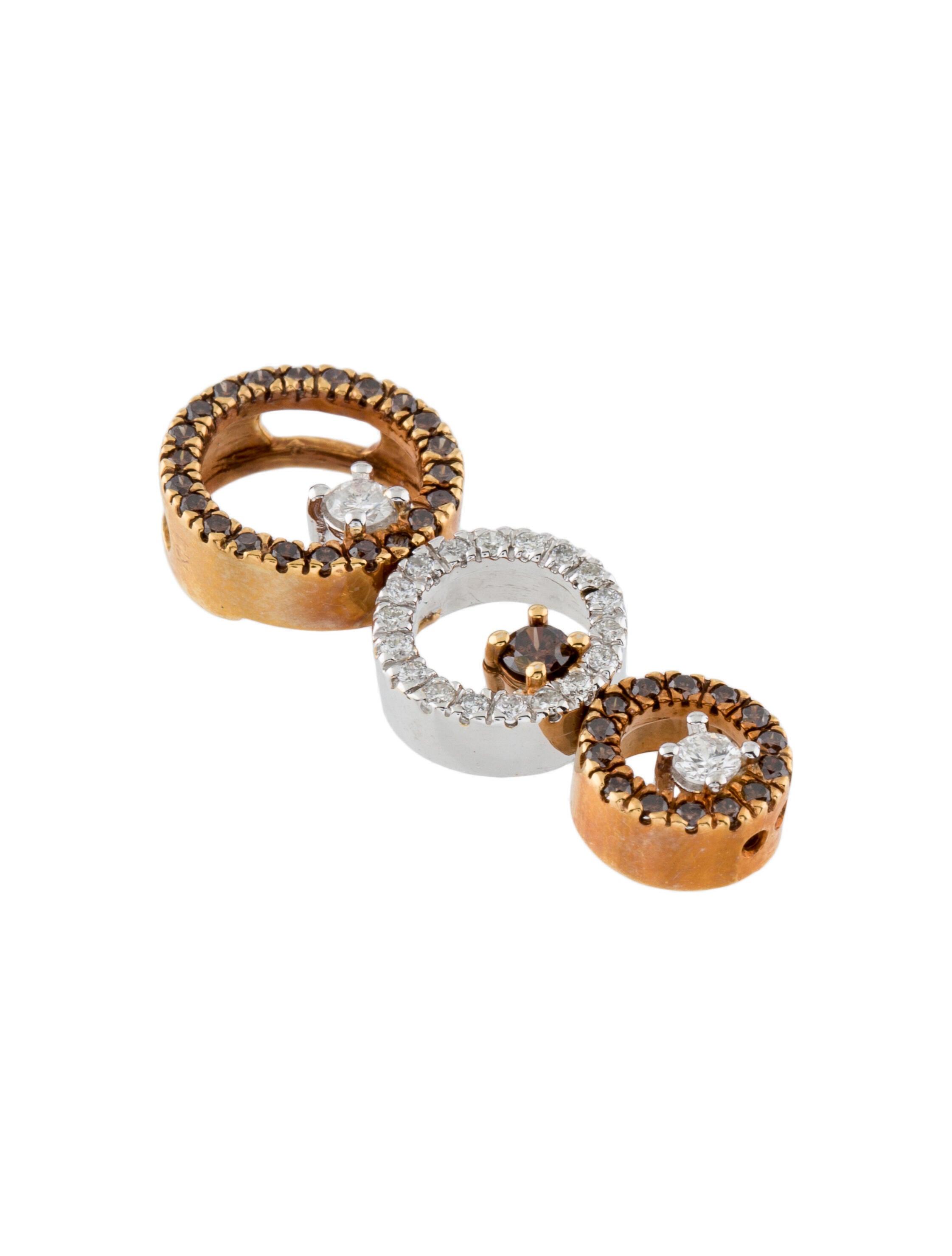 Necklace 14K Diamond 3 Circle Pendant