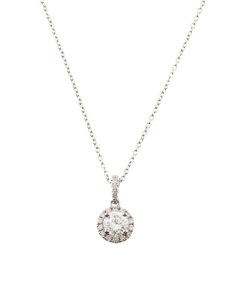 Necklace 14K Diamond Halo Pendant Necklace