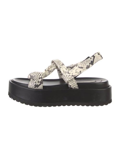 Neil J. Rodgers Leather Animal Print T-Strap Sandals