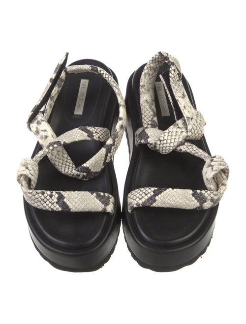 Neil J. Rodgers Leather Animal Print T-Strap Sandals