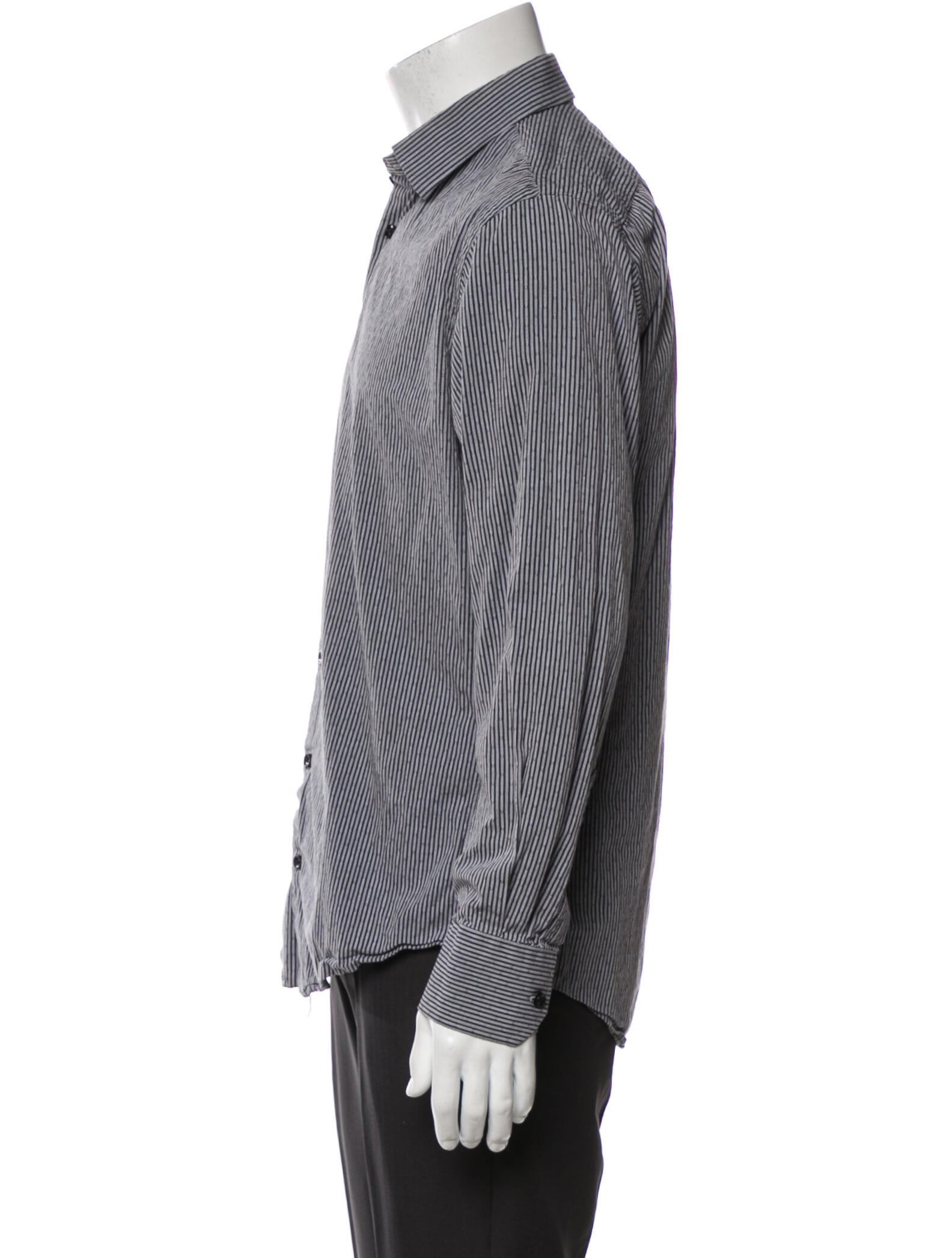 Neiman Marcus Striped Long Sleeve Shirt