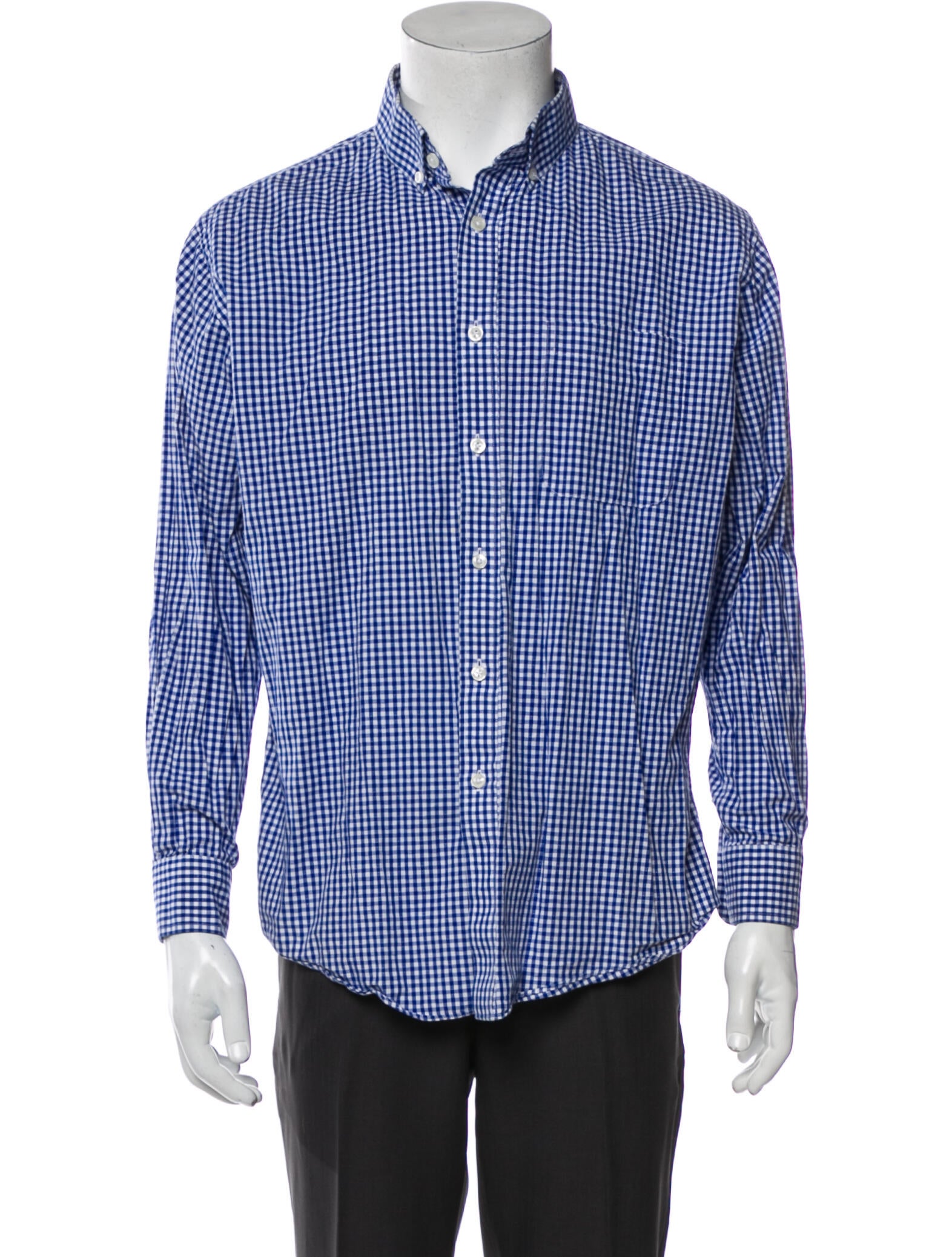 Neiman Marcus Plaid Print Long Sleeve Shirt