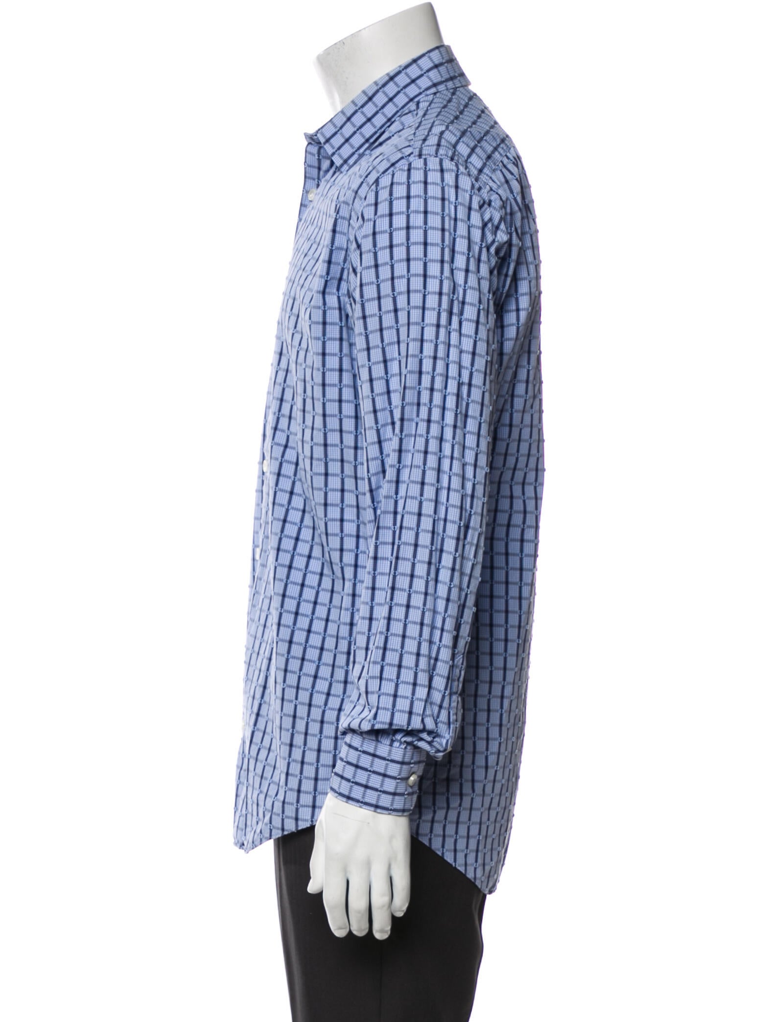 Neiman Marcus Plaid Print Long Sleeve Shirt