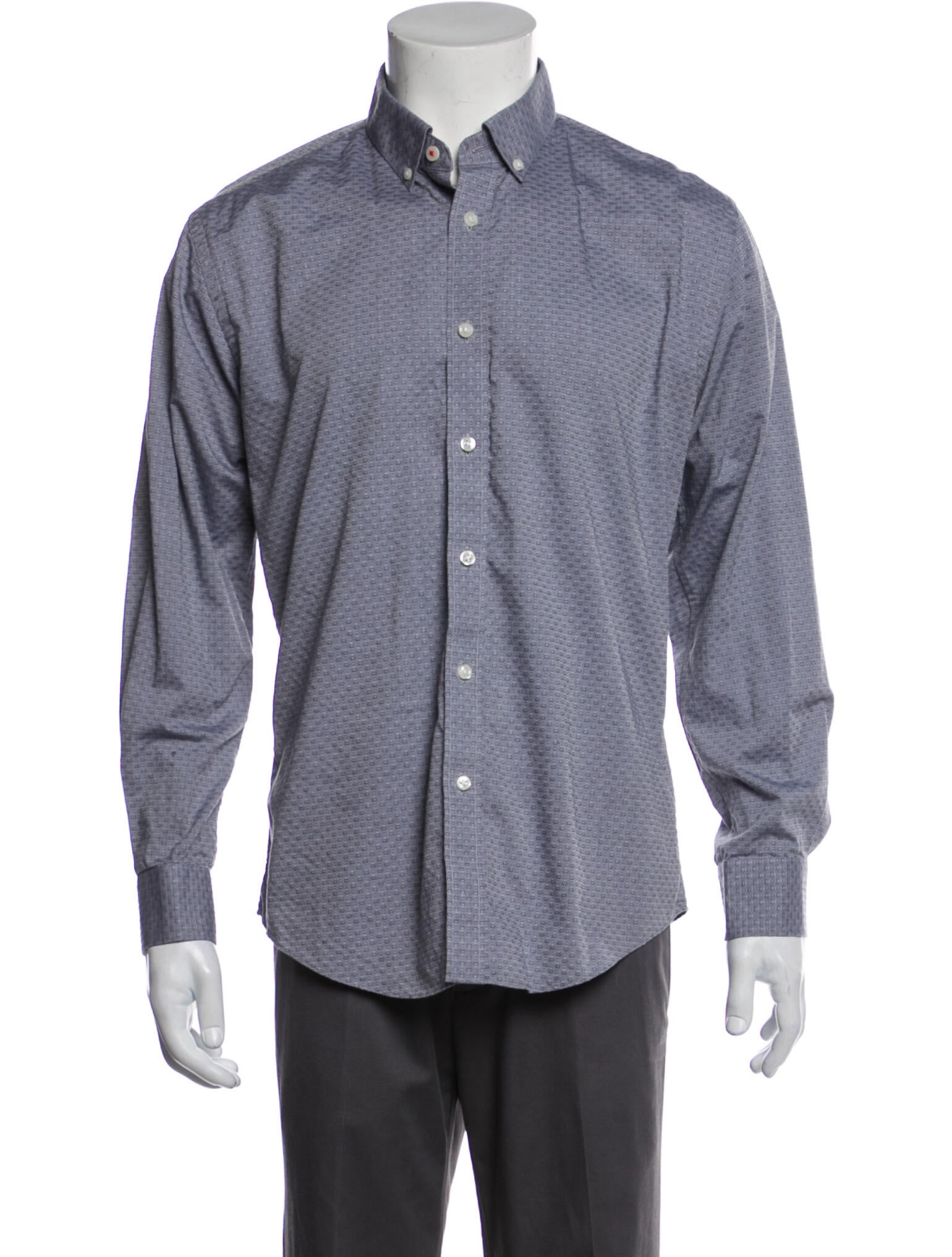 Neiman Marcus Printed Long Sleeve Shirt