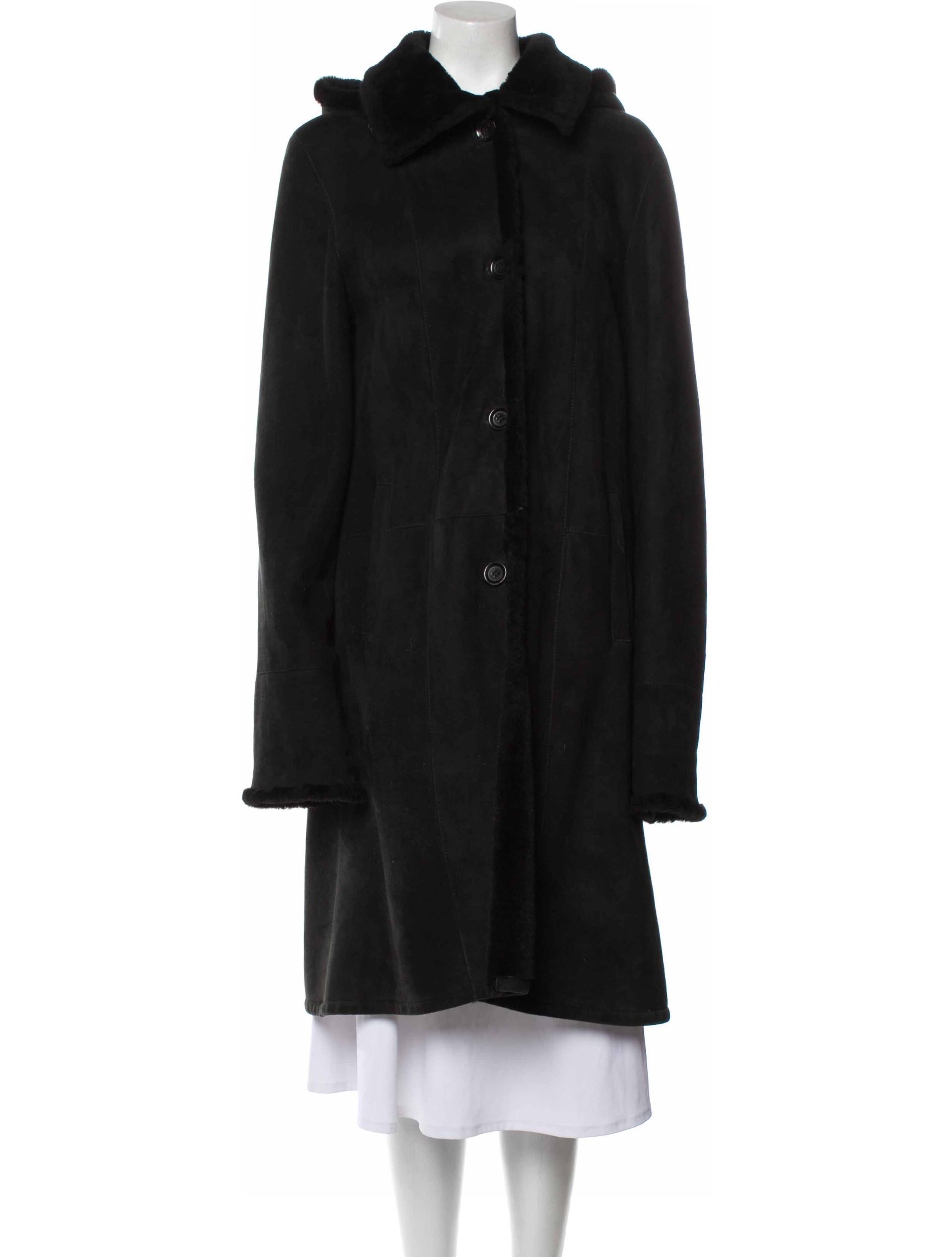 Neiman Marcus Shearling Fur Coat Black Coats, Clothing NEMRC38130