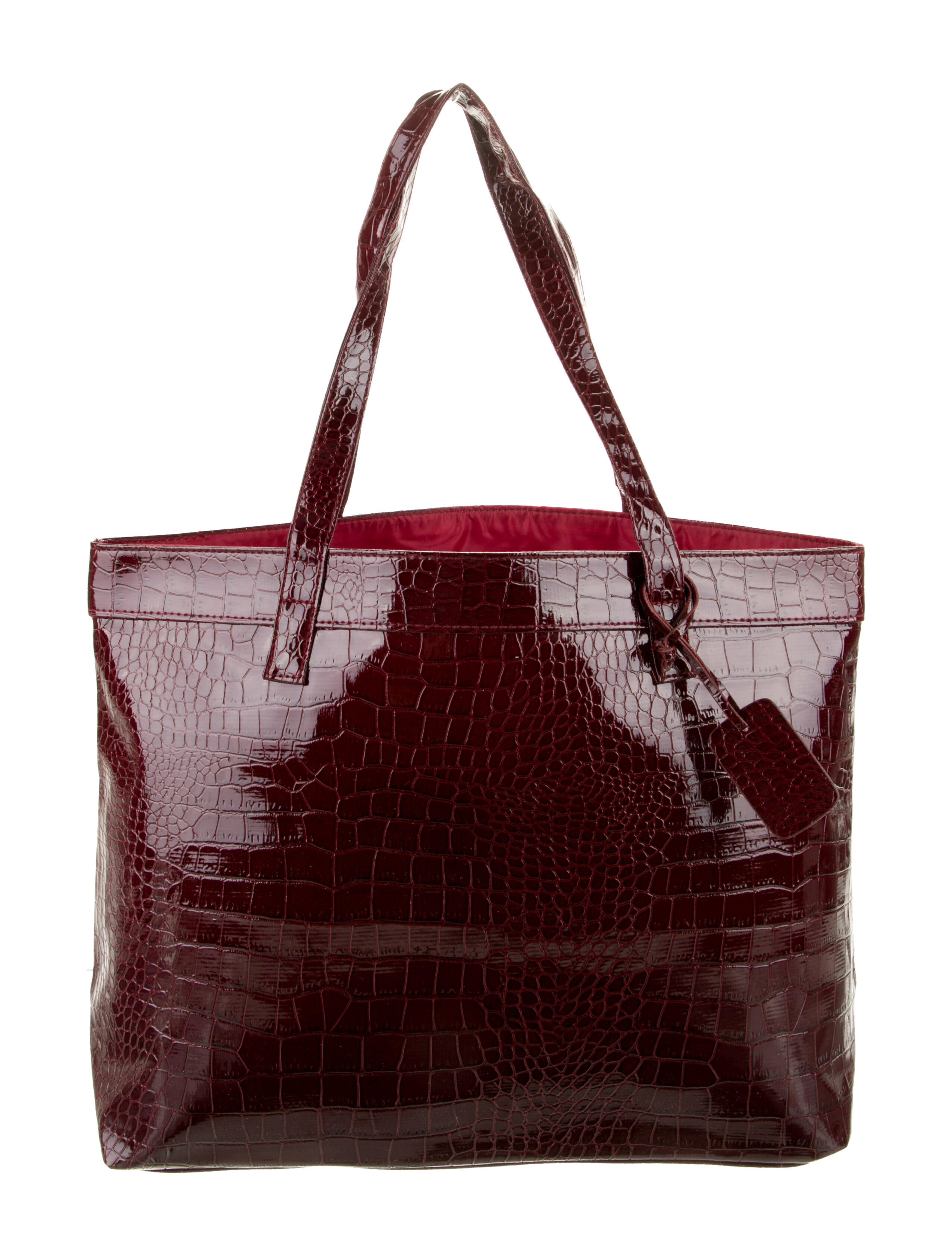 Neiman Marcus Embossed Leather Tote Burgundy Totes, Handbags