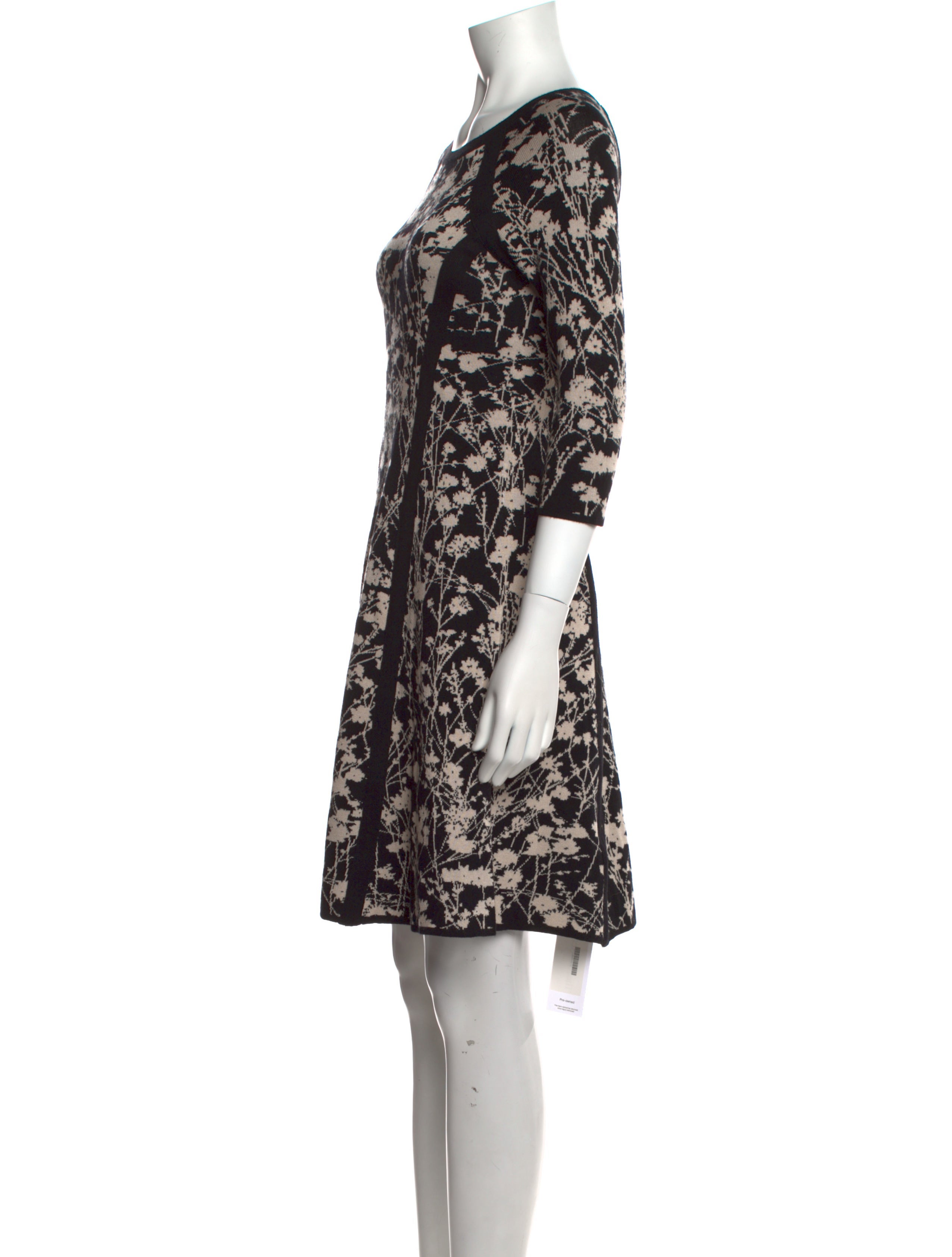 Neiman Marcus Floral Print Knee-Length Dress