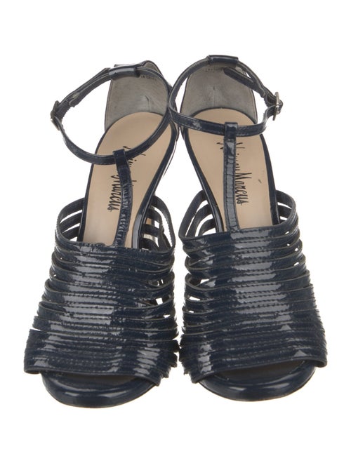 Neiman Marcus Patent Leather T-Strap Sandals