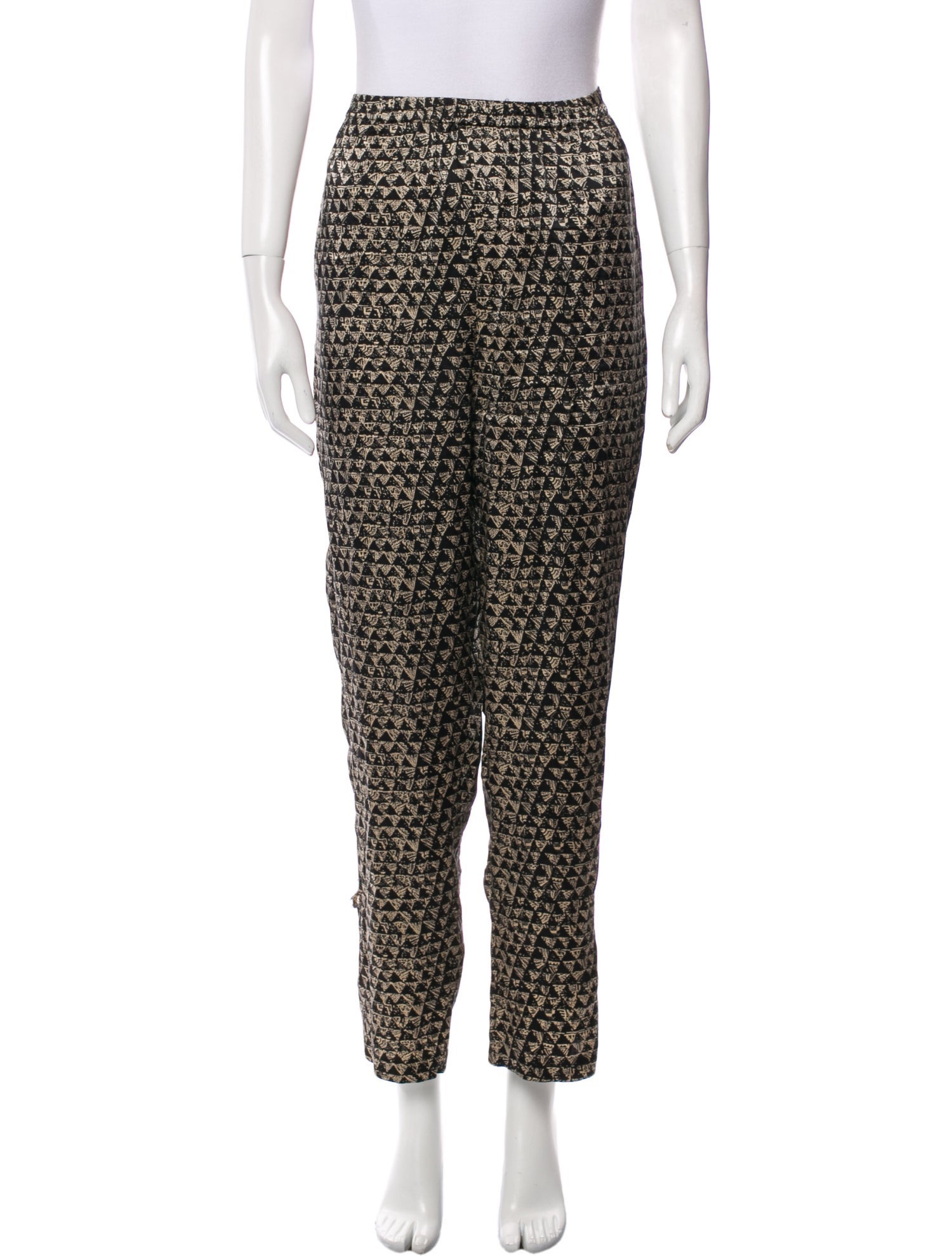 Neiman Marcus Silk Straight Leg Pants