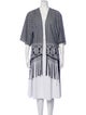 Neiman Marcus Printed Fringe Trim Accent Robe