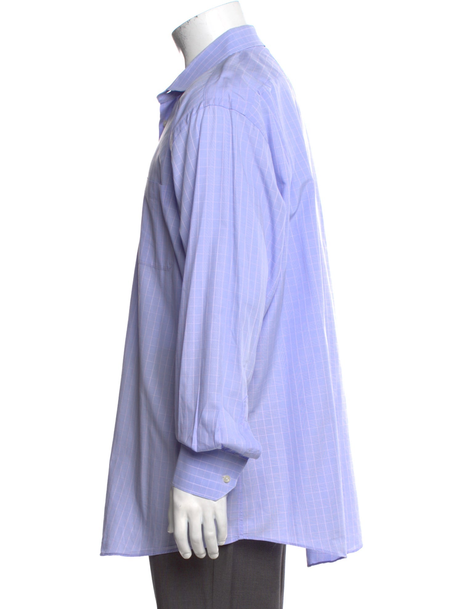 Neiman Marcus Plaid Print Long Sleeve Dress Shirt