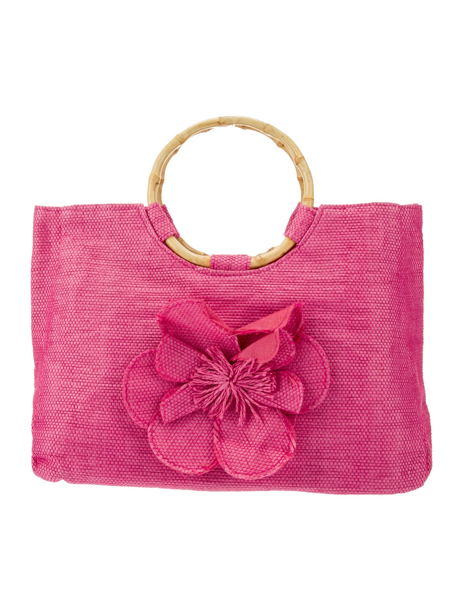 Neiman Marcus Jute Top Handle Bag