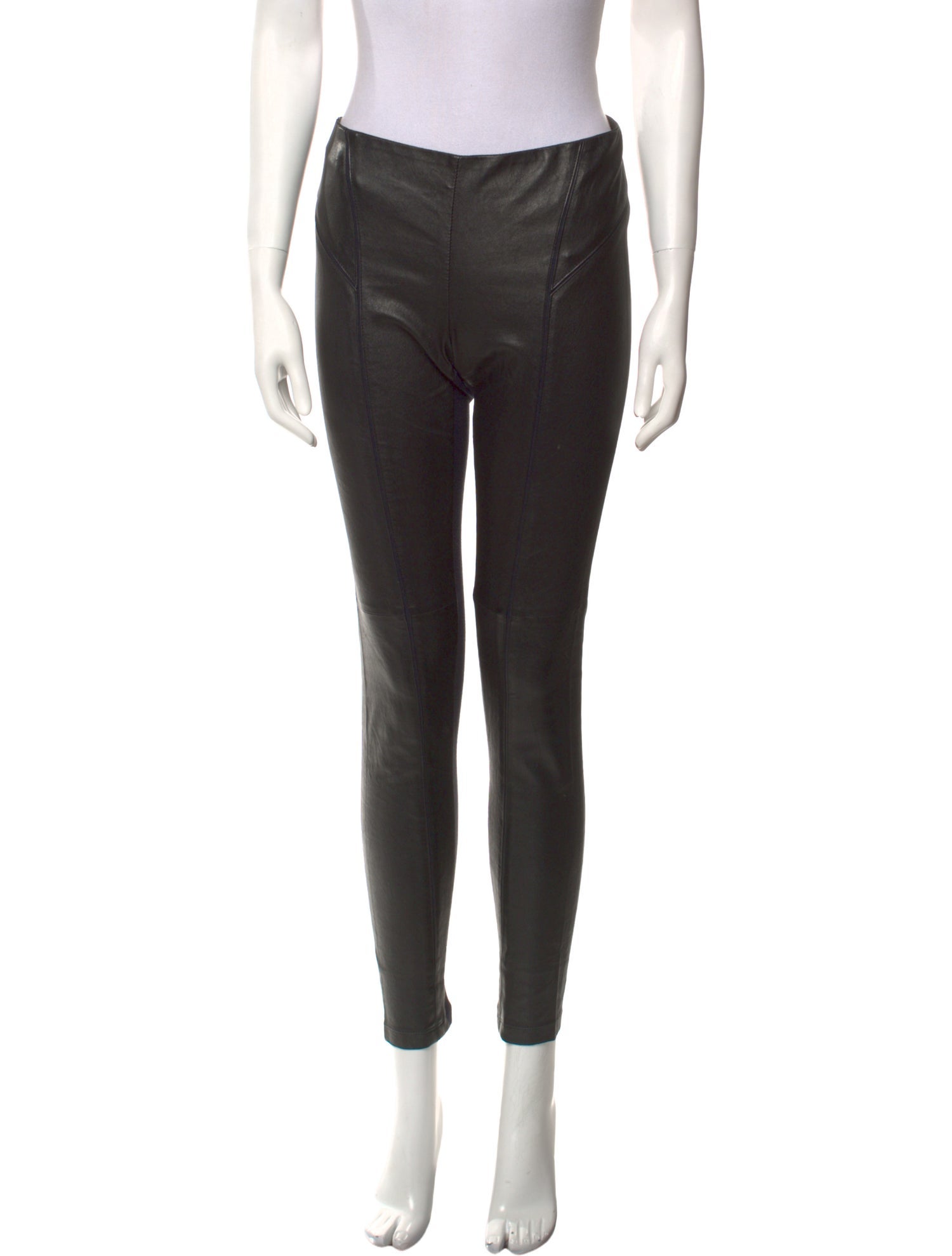 Neiman Marcus Lamb Leather Skinny Leg Pants