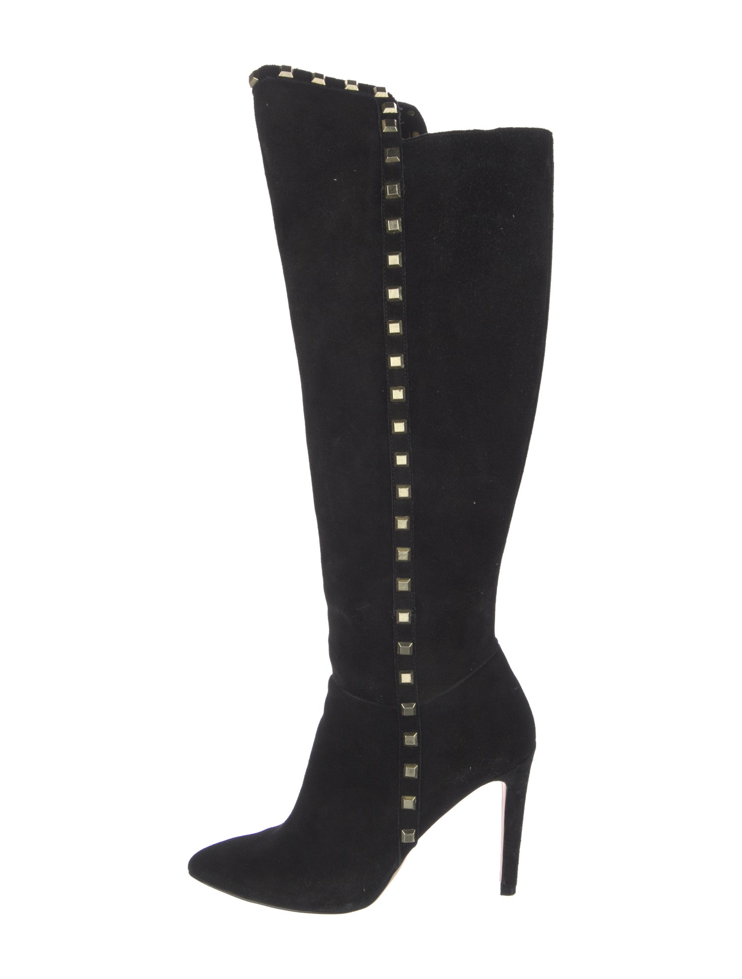 Neiman Marcus Suede Studded Accents Boots