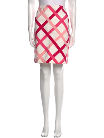 Neiman Marcus Plaid Print Knee-Length Skirt