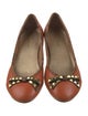 Neiman Marcus Leather Bow Accents Ballet Flats
