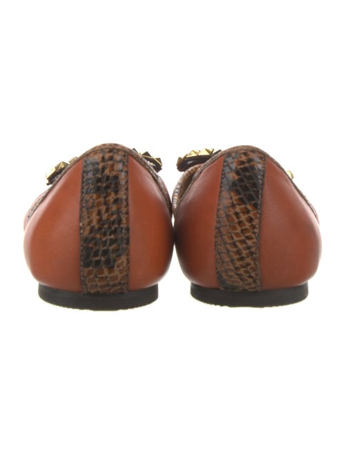 Neiman Marcus Leather Bow Accents Ballet Flats