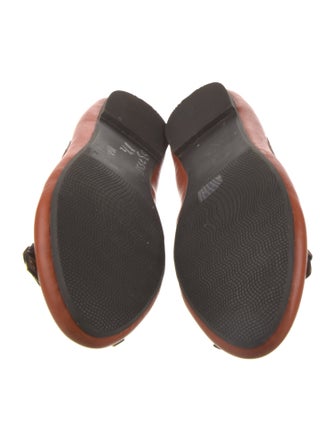 Neiman Marcus Leather Bow Accents Ballet Flats