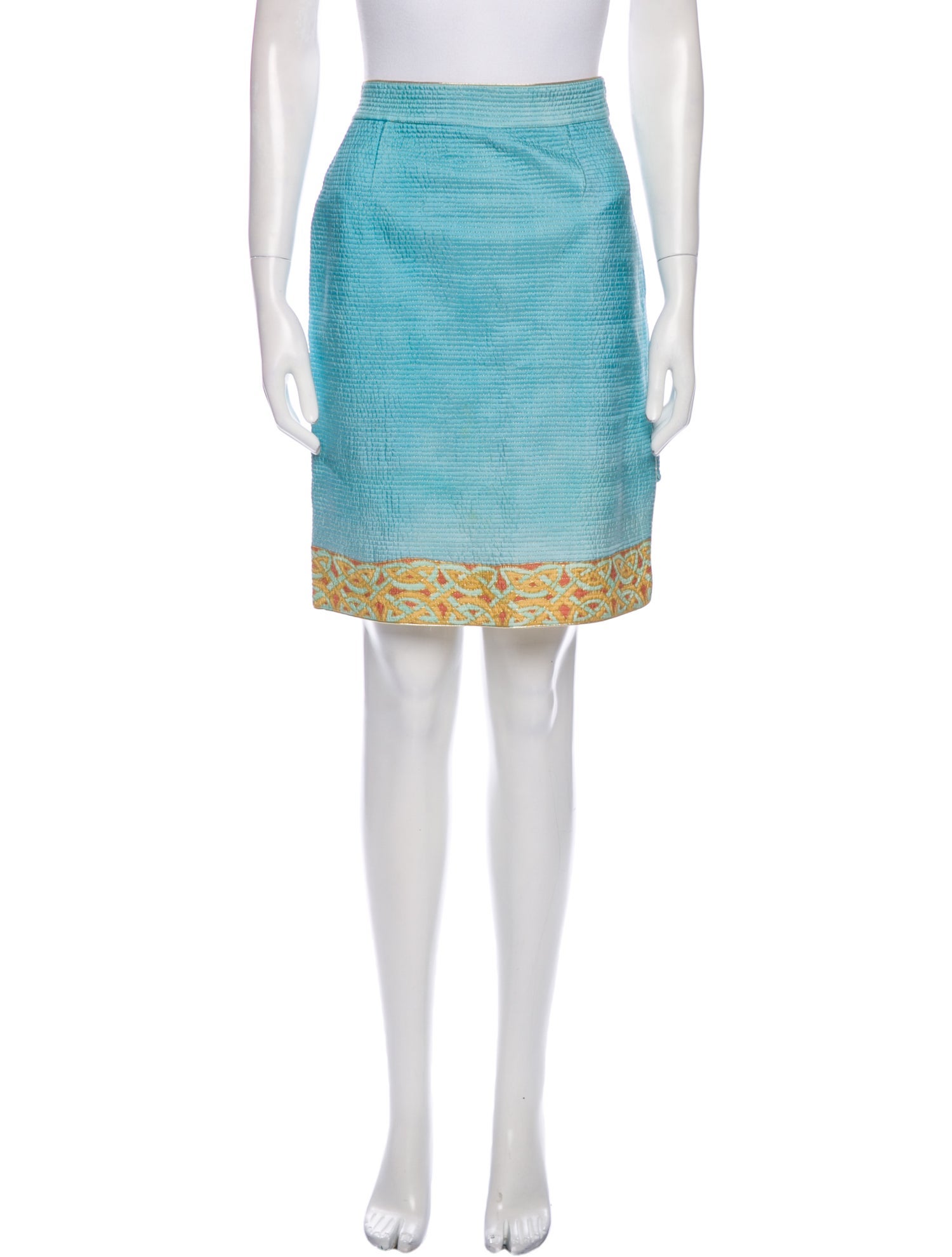 Neiman Marcus Printed Knee-Length Skirt