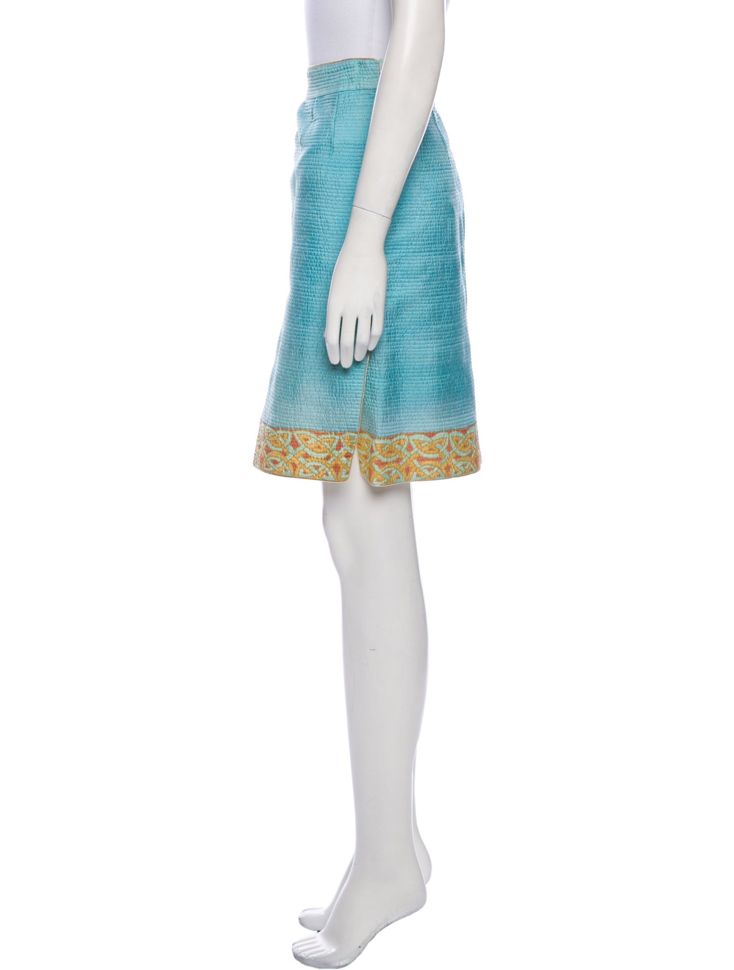 Neiman Marcus Printed Knee-Length Skirt