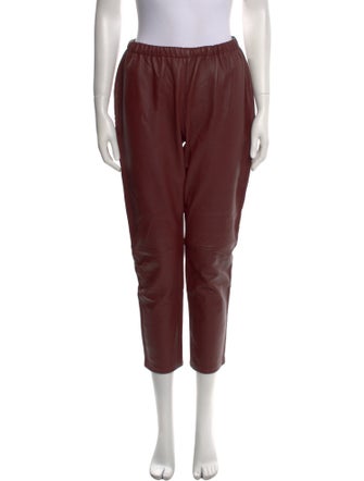 Neiman Marcus Leather Straight Leg Pants