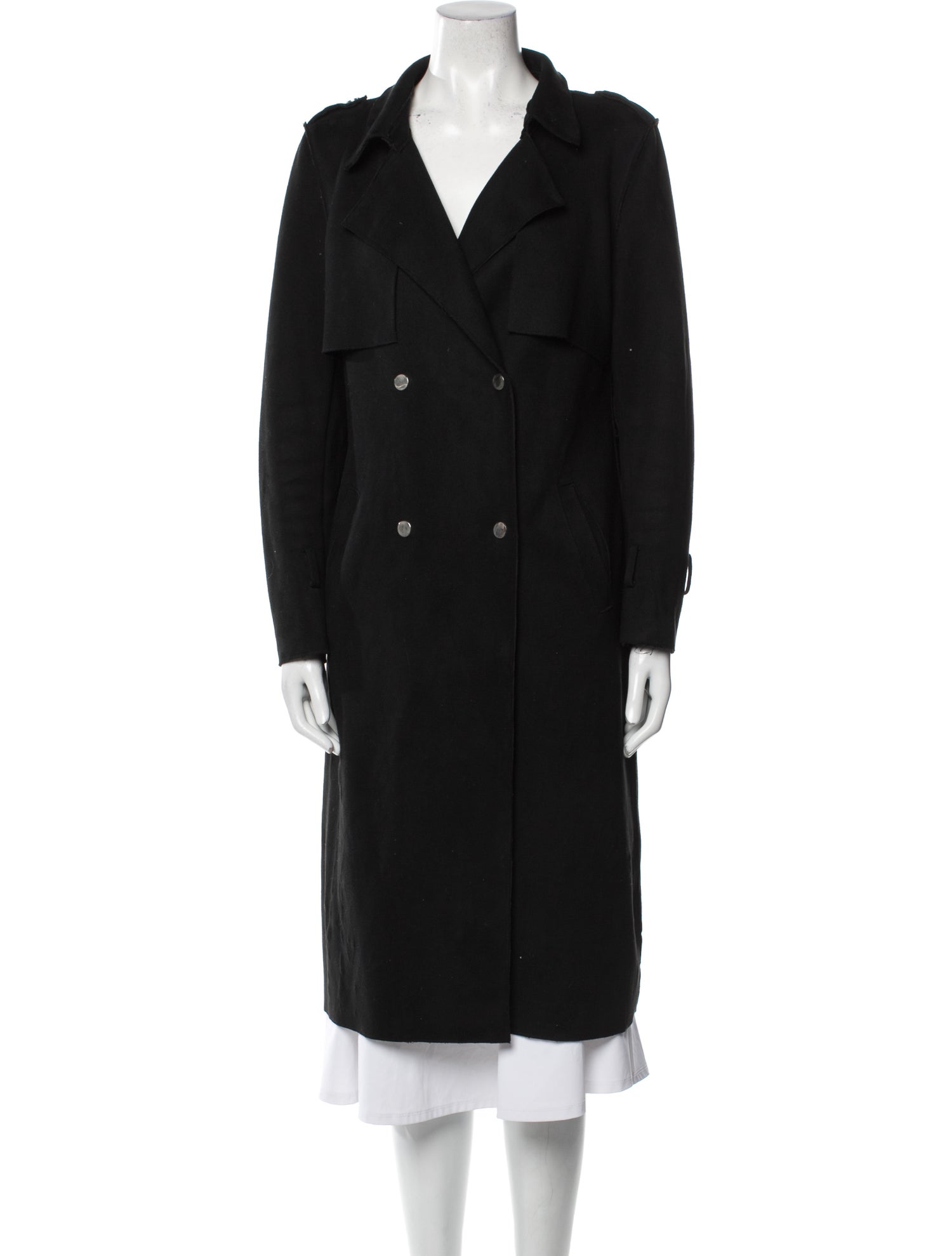 Neiman Marcus Faux Leather Trench Coat