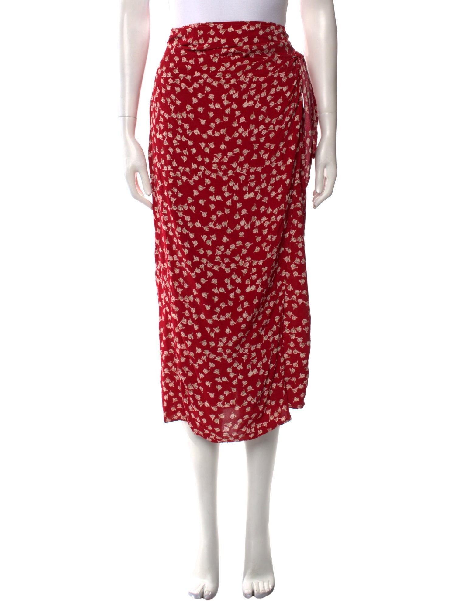 Neiman Marcus Floral Print Midi Length Skirt