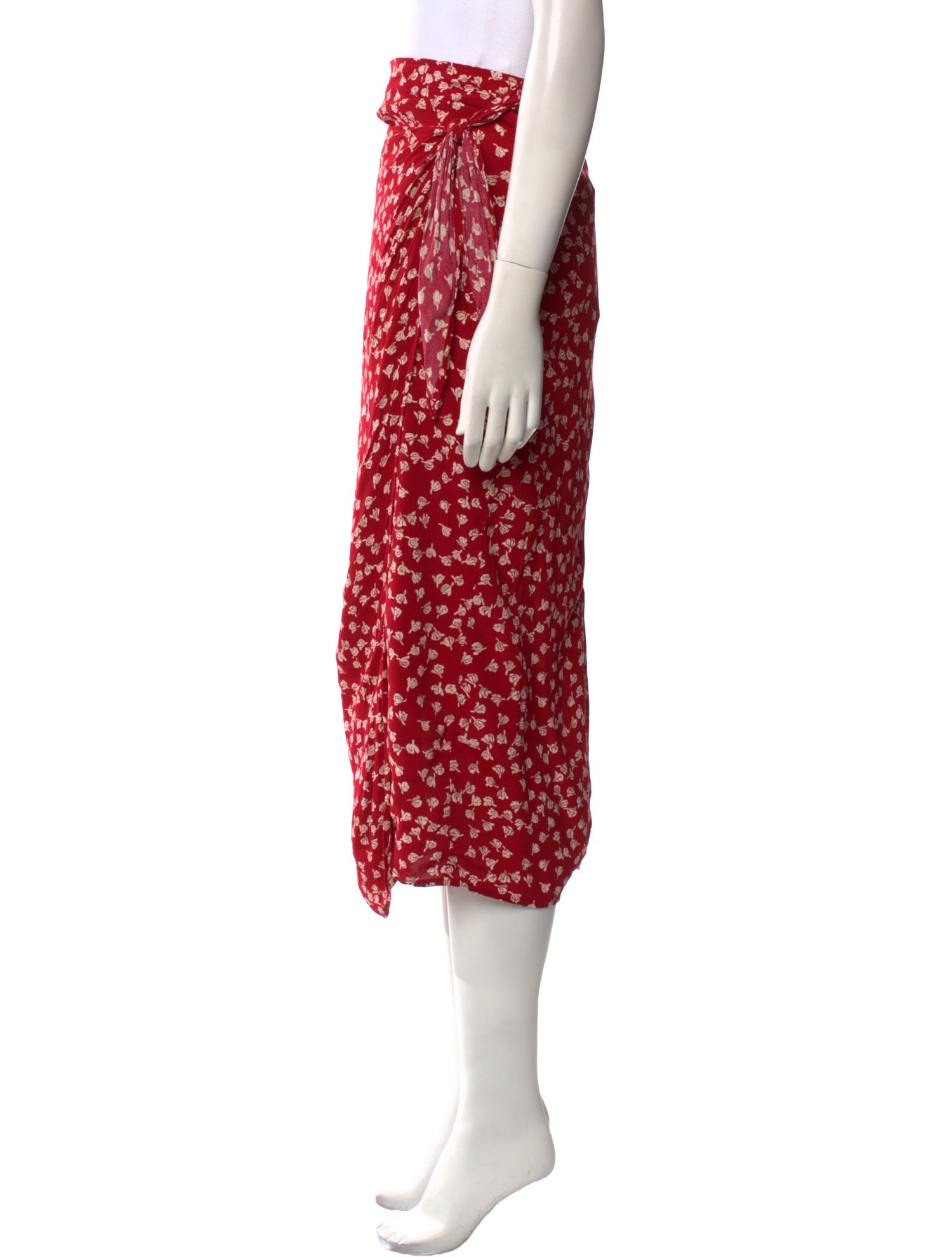 Neiman Marcus Floral Print Midi Length Skirt