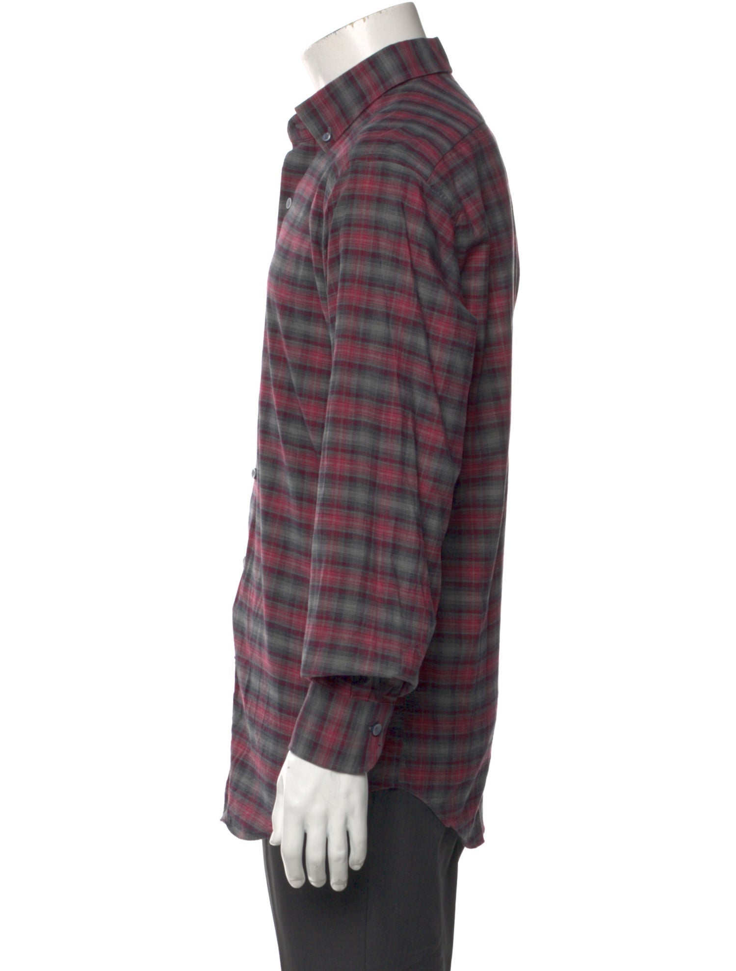 Neiman Marcus Plaid Print Crew Neck Polo Shirt