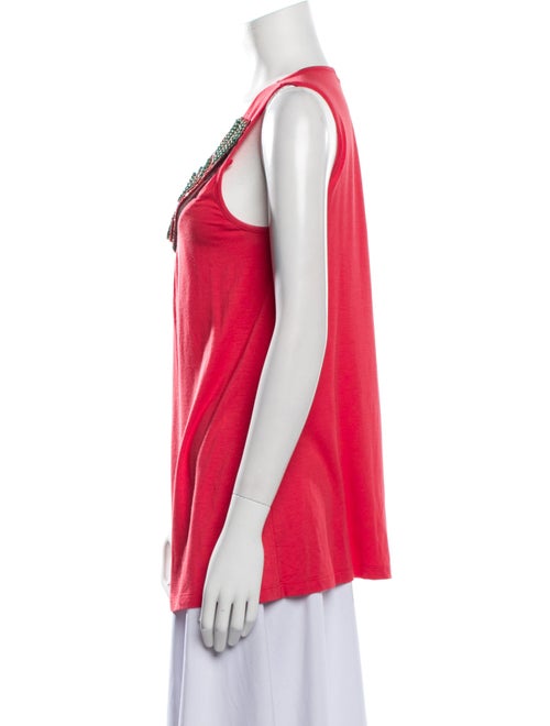 Neiman Marcus Scoop Neck Sleeveless Top