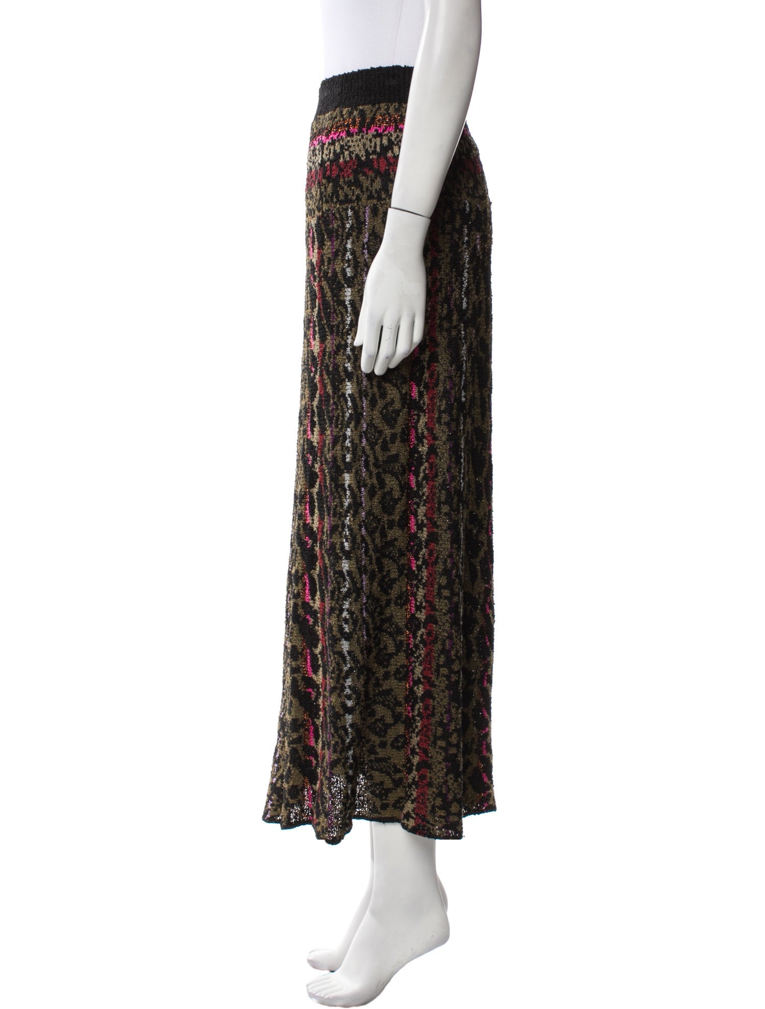 Neiman Marcus Animal Print Midi Length Skirt