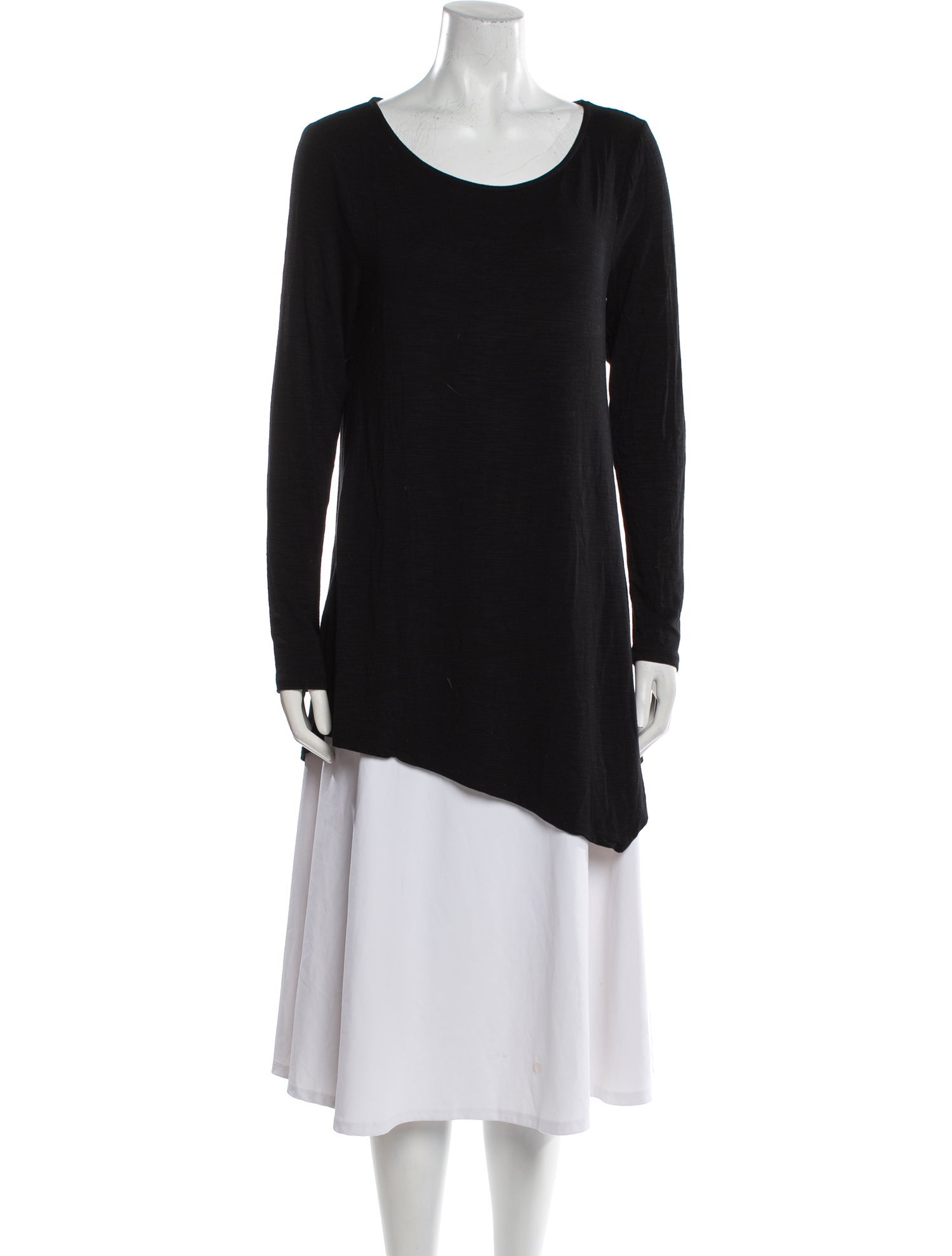 Neiman Marcus Scoop Neck Long Sleeve Tunic