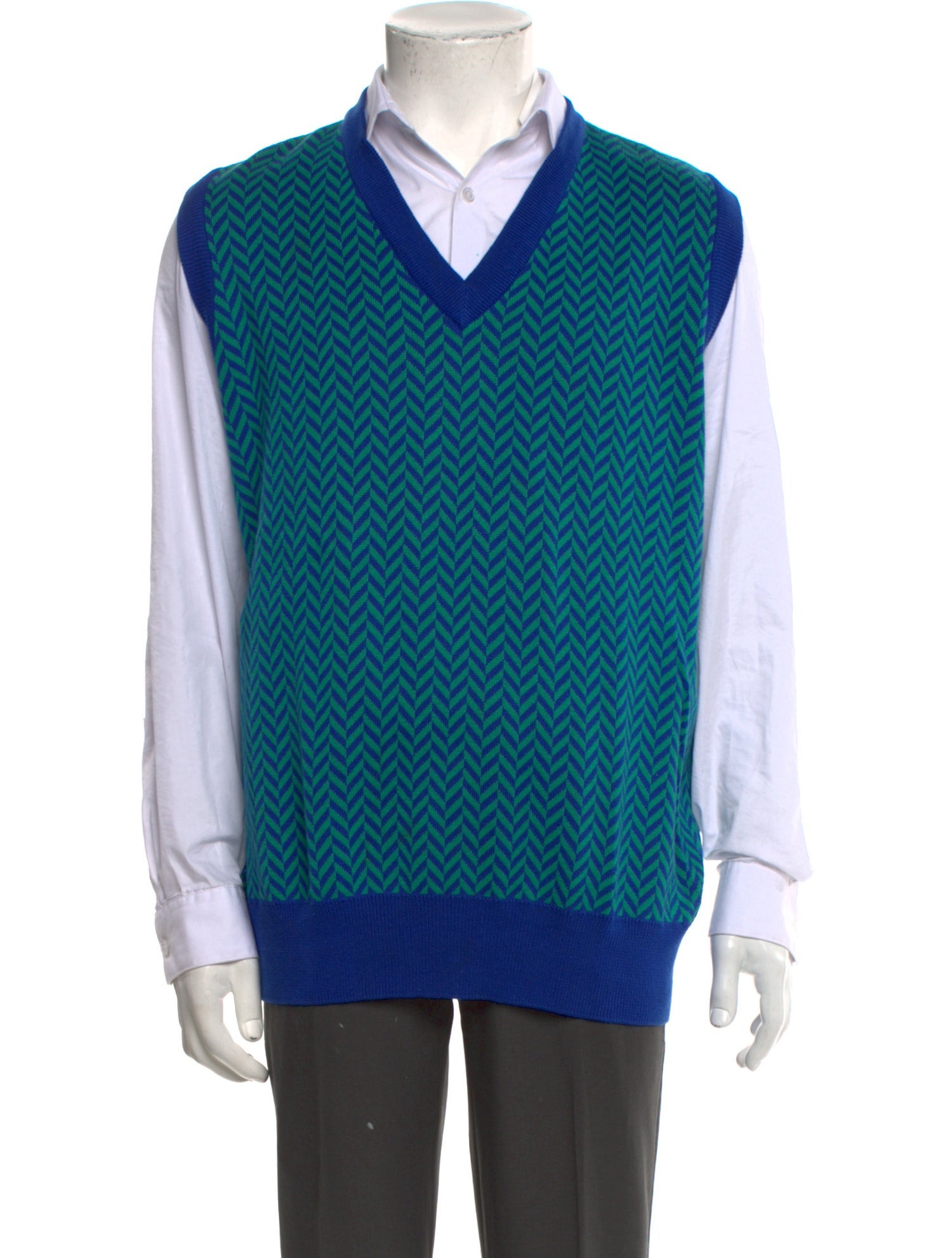 Neiman Marcus V-Neck Sleeveless Sweater Vest